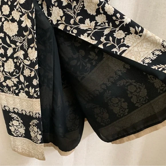 Talbots 1990’s 100% Silk Vintage Wrap Long Floral Elegant Formal Skirt 6 - Picture 6 of 11